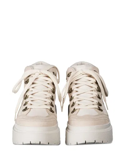 Moorer Marlia-onk Panelled Lace-up Boots In Neutral