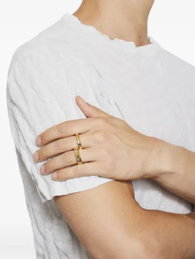 Emanuele Bicocchi Hammered Band Ring In Gold