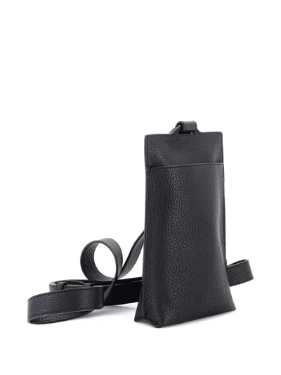 Pre-owned Loewe Vertical T Pocket Body Bag Leather Crossbody Bag In Black