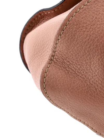 Pre-owned Chloé Marcie Leather Medium Shoulder Bag In Pink