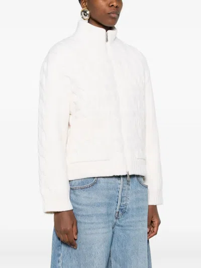 Gran Sasso Cable-knit Zip Jacket In Neutral