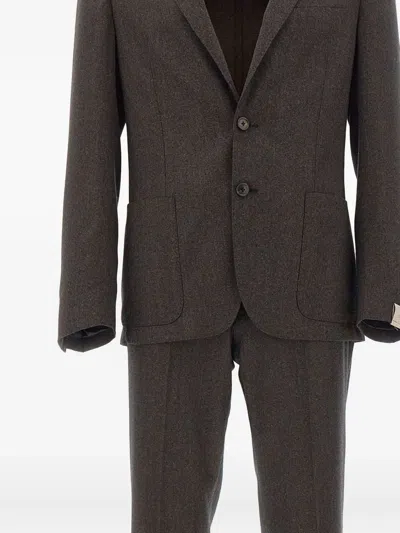 Corneliani Two-button Wool Suit In Brown