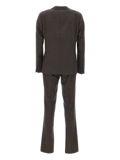 Corneliani Two-button Wool Suit In Brown
