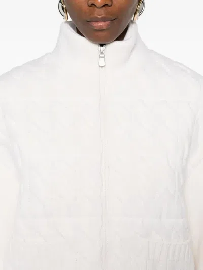 Gran Sasso Cable-knit Zip Jacket In Neutral