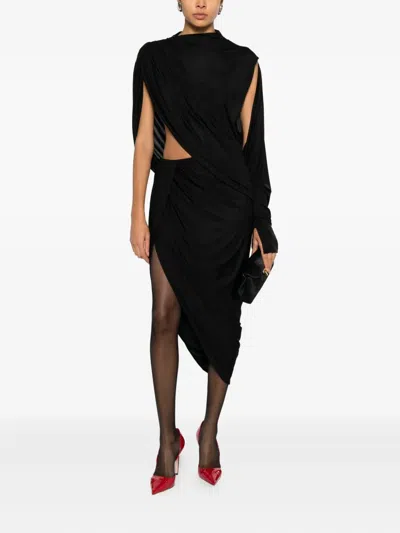 Francesco Murano Draped Asymmetric Mini Skirt In Black