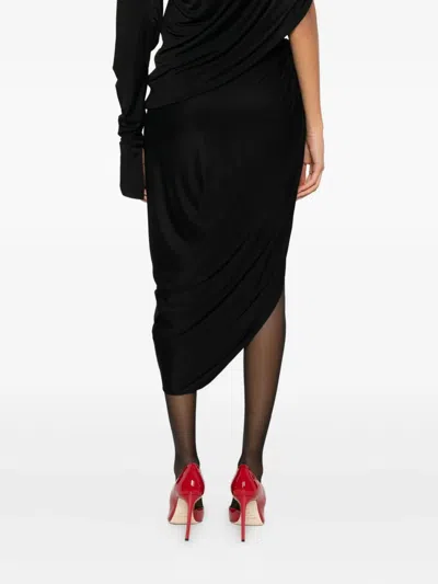 Francesco Murano Draped Asymmetric Mini Skirt In Black