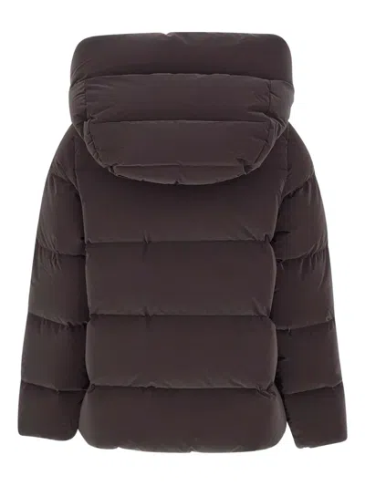 Rrd Hood Zip Padded Jacket In Brown