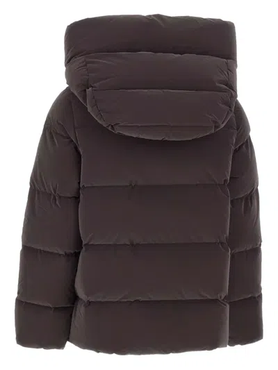 Rrd Hood Zip Padded Jacket In Brown