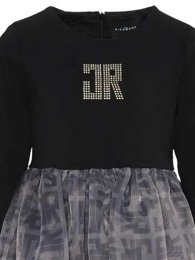 John Richmond Junior Embellished Long-sleeve Dress In Black