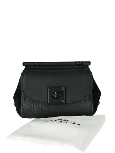 Pre-owned Coach Vintage Drifter Leather Shoulder Bag In Black