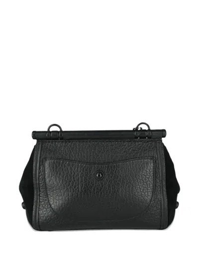 Pre-owned Coach Vintage Drifter Leather Shoulder Bag In Black