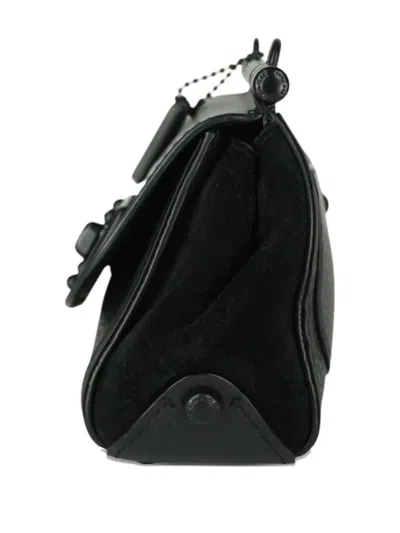 Pre-owned Coach Vintage Drifter Leather Shoulder Bag In Black