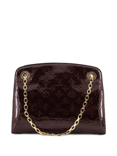 Pre-owned Louis Vuitton Virginia Handbag Monogram Vernis Pm Shoulder Bag In Brown
