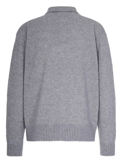 Hugo Boss Hadone Relaxed Fit Wool Polo Sweater In Gray