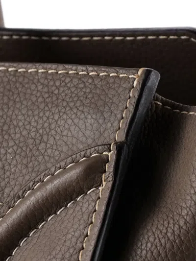 Pre-owned Celine Luggage Bag Grainy Leather Mini Tote Bag In Gray