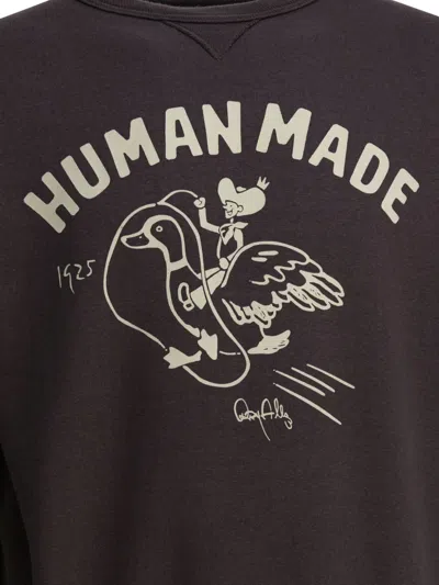 Human Made Tsuriami Graphic-print Cotton Sweatshirt In Brown