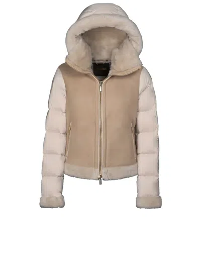 Moorer Shana-omt Hooded Jacket In Brown