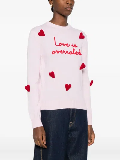 Mc2 Saint Barth Heart-embroidered Sweater In Pink