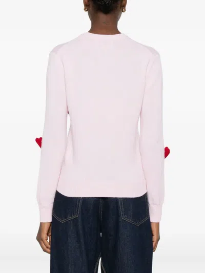 Mc2 Saint Barth Heart-embroidered Sweater In Pink