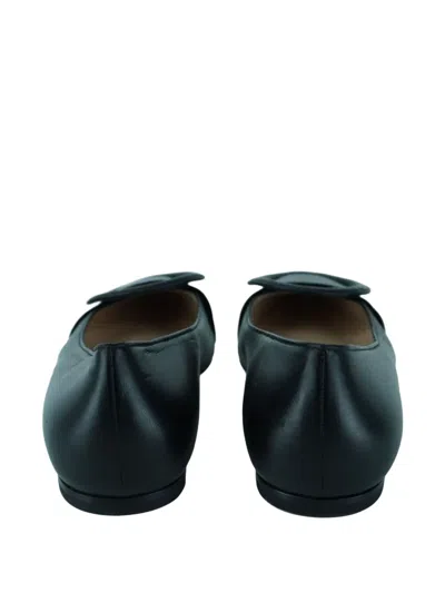 Pre-owned Gianvito Rossi Venezia Pointed-toe Flats In Black