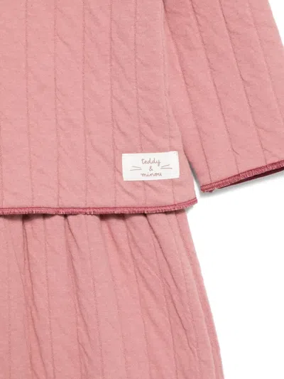 Teddy & Minou Quilted Trousers Set (set Of Two) In Pink