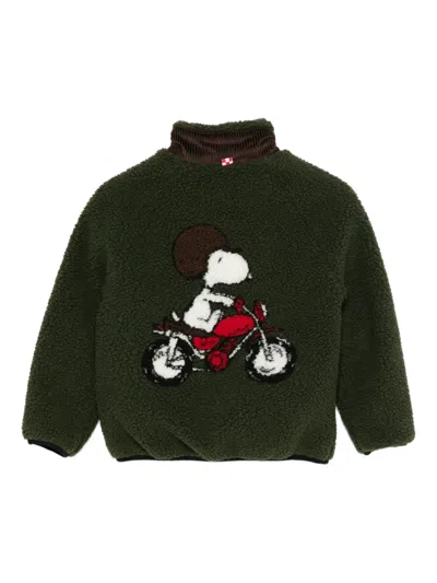 Mc2 Saint Barth X Peanuts Logo-embroidered Jacket In Green