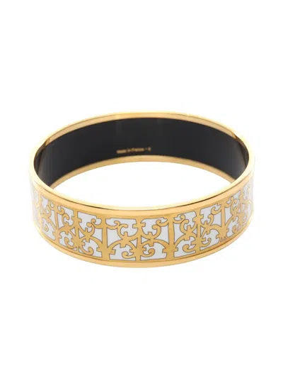 Pre-owned Hermes 2010s Balcons Du Guadalquivir Cloisonne Bangle In Gold