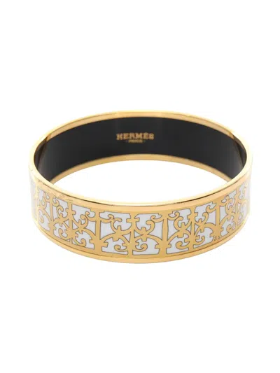 Pre-owned Hermes 2010s Balcons Du Guadalquivir Cloisonne Bangle In Gold
