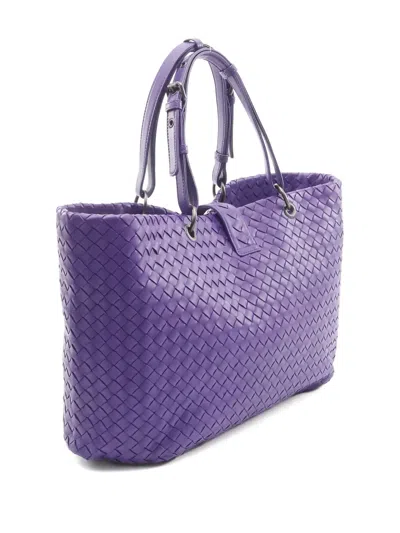 Pre-owned Bottega Veneta 2010s Intrecciato Capri Tote Bag In Purple