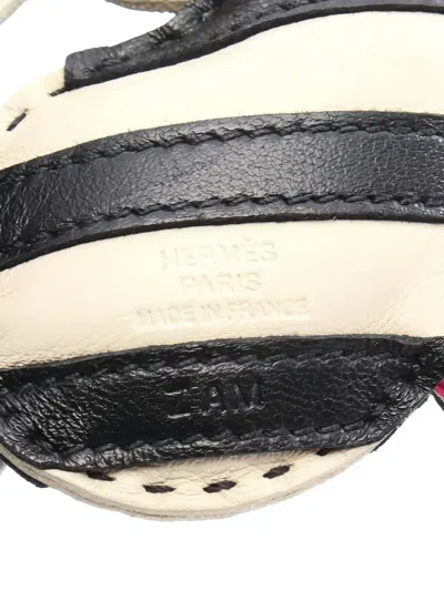 Pre-owned Hermes 2021s Jeezy Savannah Striped Bag Charm In Neutral