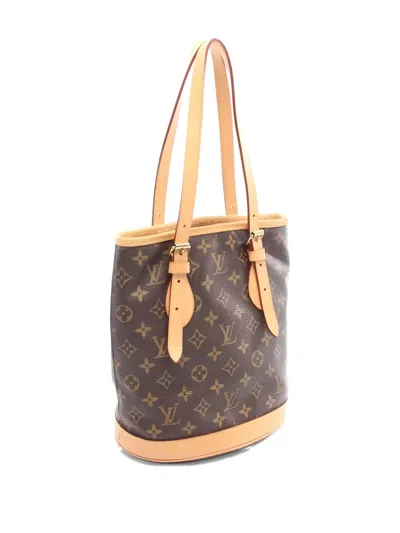 Pre-owned Louis Vuitton 2013 Bucket Pm Monogram Shoulder Bag In Brown