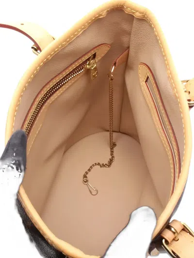 Pre-owned Louis Vuitton 2013 Bucket Pm Monogram Shoulder Bag In Brown