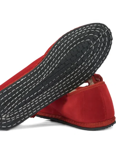 Vibi Venezia Mary Jane Velvet Ballet Flats In Red