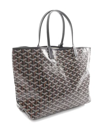Pre-owned Goyard Large 20's Saint Louis Pm Coated-canvas Tote Bag In Black