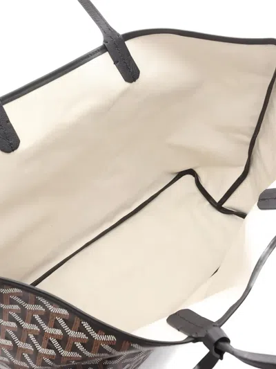 Pre-owned Goyard Large 20's Saint Louis Pm Coated-canvas Tote Bag In Black