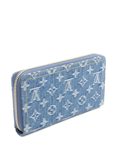 Pre-owned Louis Vuitton X Takashi Murakami 2021 Zippy Monogram Cherry Wallet In Blue