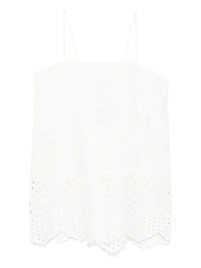 Bambah Eyelet Tank Top In White