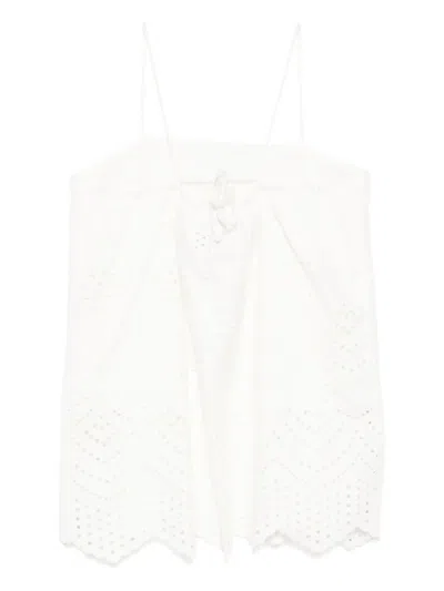 Bambah Eyelet Tank Top In White