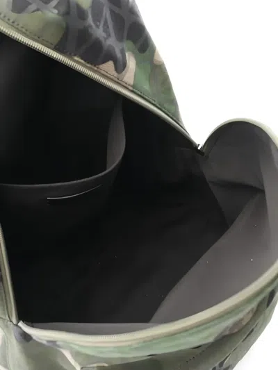 Pre-owned Valentino Garavani 2020s Camouflage Canvas Backpack In Green