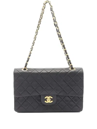 Pre-owned Chanel 1991-1994 Matelasse W Flap Shoulder Bag In Black