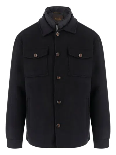 Moorer Wool And Cashmere Jacket In Black