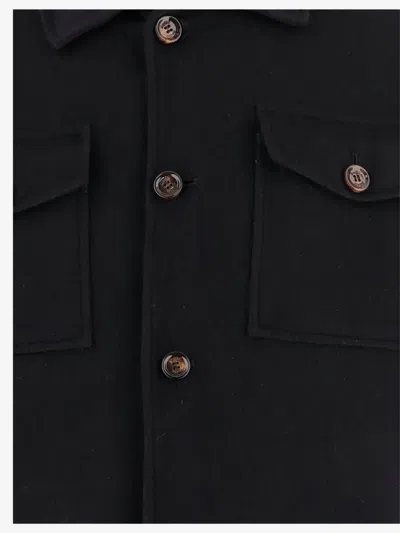 Moorer Wool And Cashmere Jacket In Black