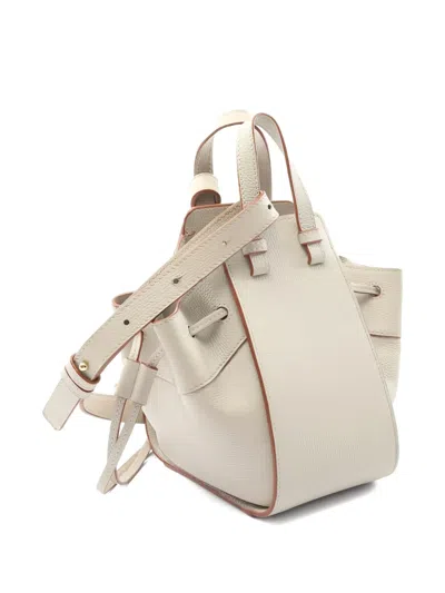 Pre-owned Loewe 2000s Hammock Mini Drawstring Leather Tote Bag In Neutral