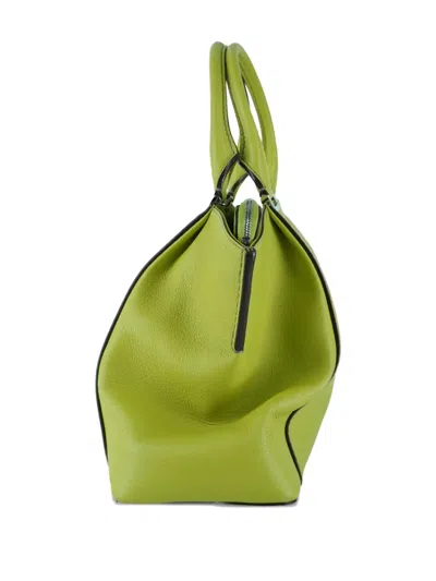 Pre-owned Cartier Medium C De  Leather Tote Bag In Green