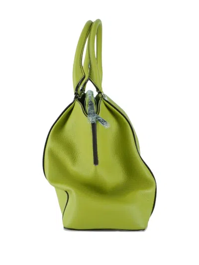 Pre-owned Cartier Medium C De  Leather Tote Bag In Green