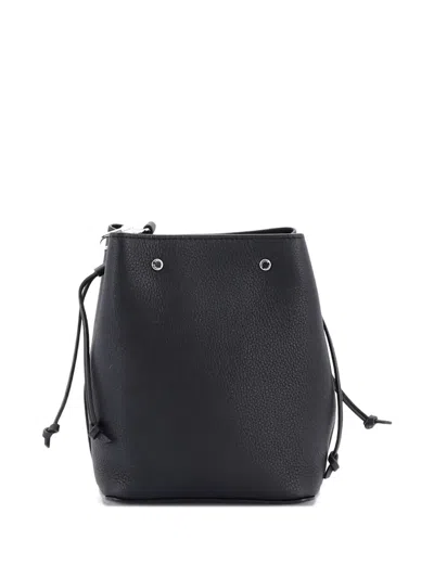 Pre-owned Louis Vuitton Lockme Leather Nano Bucket Bag In Black