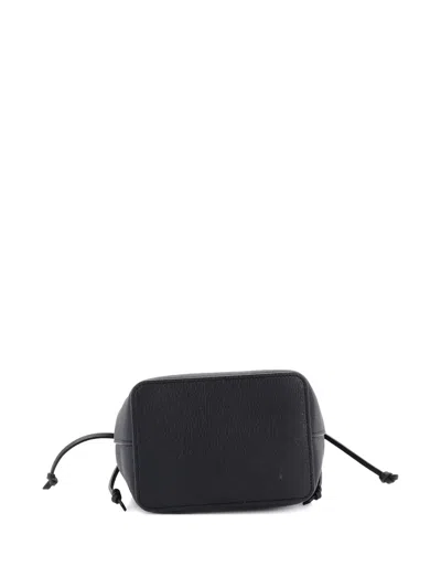 Pre-owned Louis Vuitton Lockme Leather Nano Bucket Bag In Black