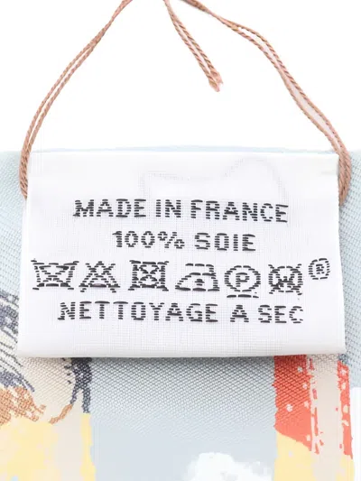 Pre-owned Hermes 2020s Inventaire Poetique De Brides A Bloc Twilly Scarf In Blue