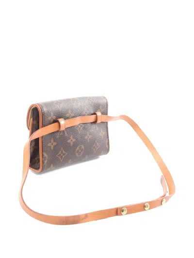 Pre-owned Louis Vuitton 2003 Pochette Florentine Mini Belt Bag In Brown