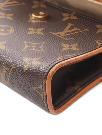 Pre-owned Louis Vuitton 2003 Pochette Florentine Mini Belt Bag In Brown